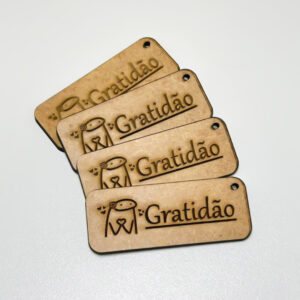 Kit 10 chaveiros Gratidão em MDF