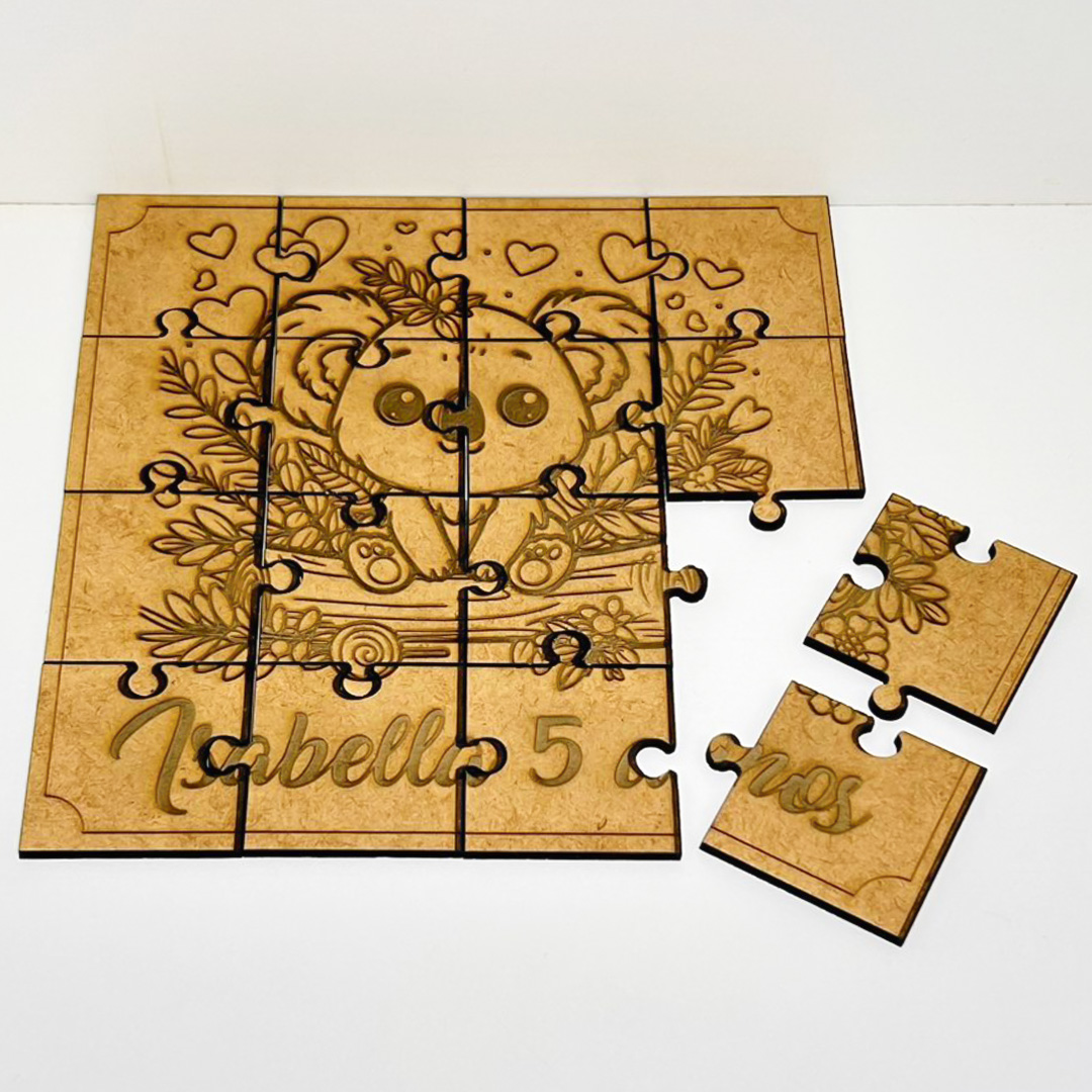 Kit 10un Quebra cabeça lembrancinha MDF aniversário 15x15cm