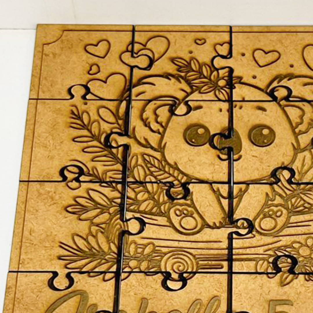 Kit 10un Quebra cabeça lembrancinha MDF aniversário 15x15cm - Imagem 3