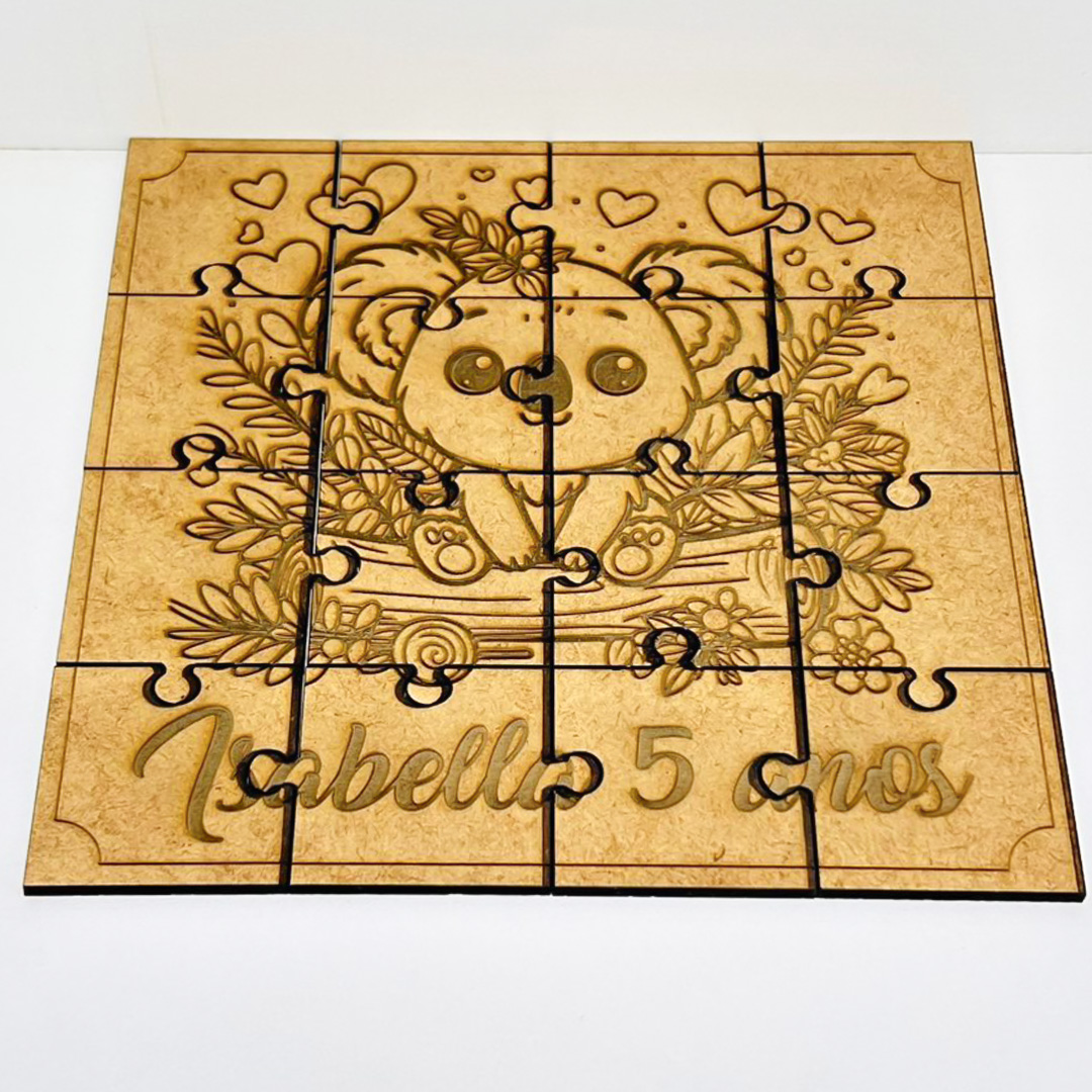 Kit 10un Quebra cabeça lembrancinha MDF aniversário 15x15cm - Imagem 2