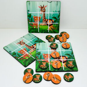 Kit 3 Jogos da Velha em MDF impressão Tema Safari Infantil