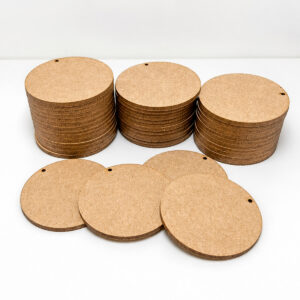 Kit 50 base Chaveiro Mdf 5cm Círculo Bolacha aplique Furo