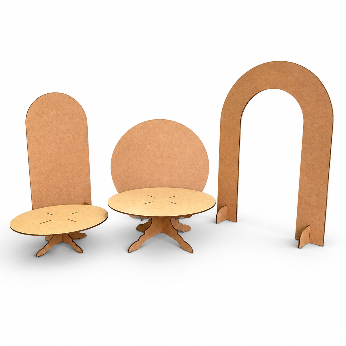Kit Mini Festa na Mesa em MDF Cru 3mm Corte a Laser 5 Peças