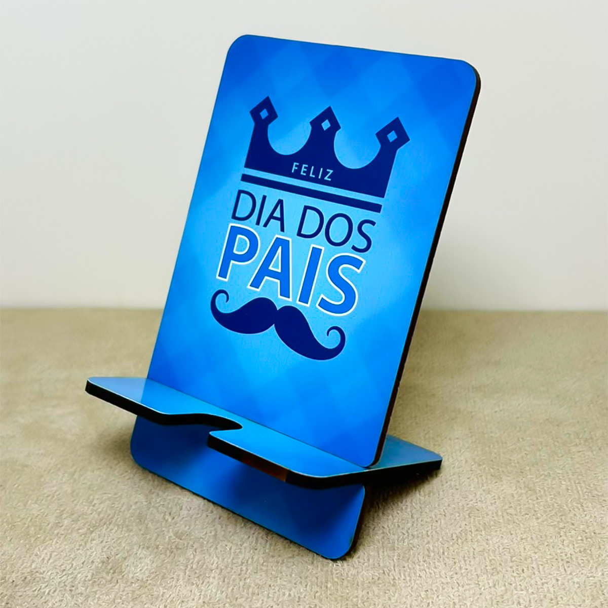 Kit 3 Porta Celular MDF Dia dos Pais Presente Suporte Mesa - Imagem 2