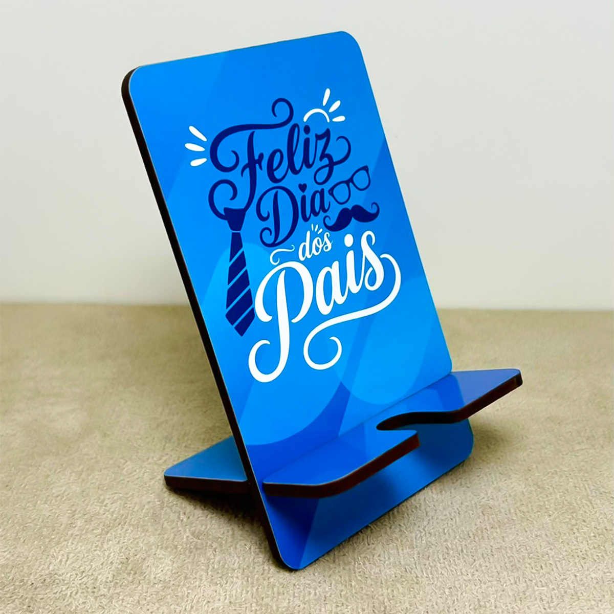 Kit 3 Porta Celular MDF Dia dos Pais Presente Suporte Mesa - Imagem 5