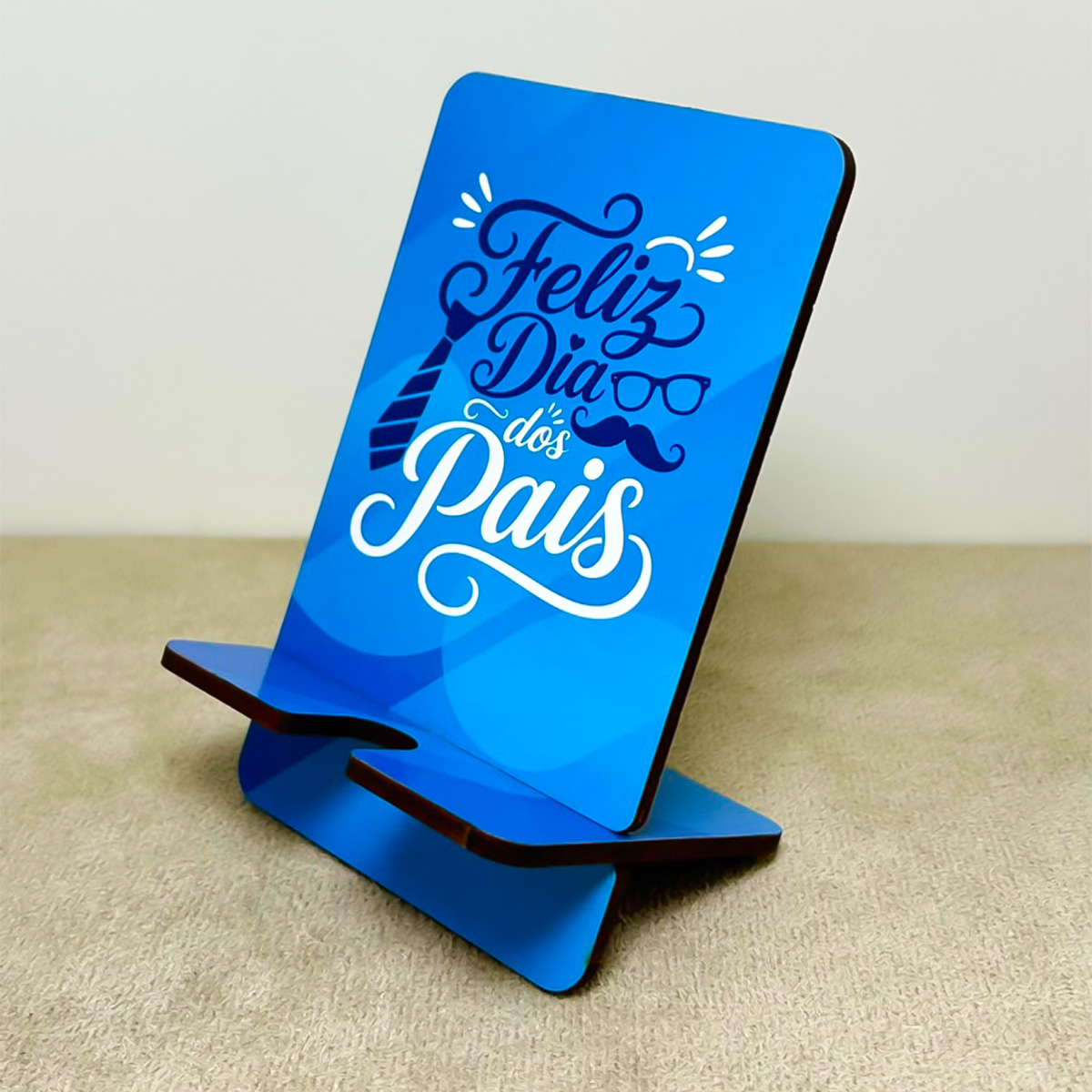 Kit 3 Porta Celular MDF Dia dos Pais Presente Suporte Mesa - Imagem 7