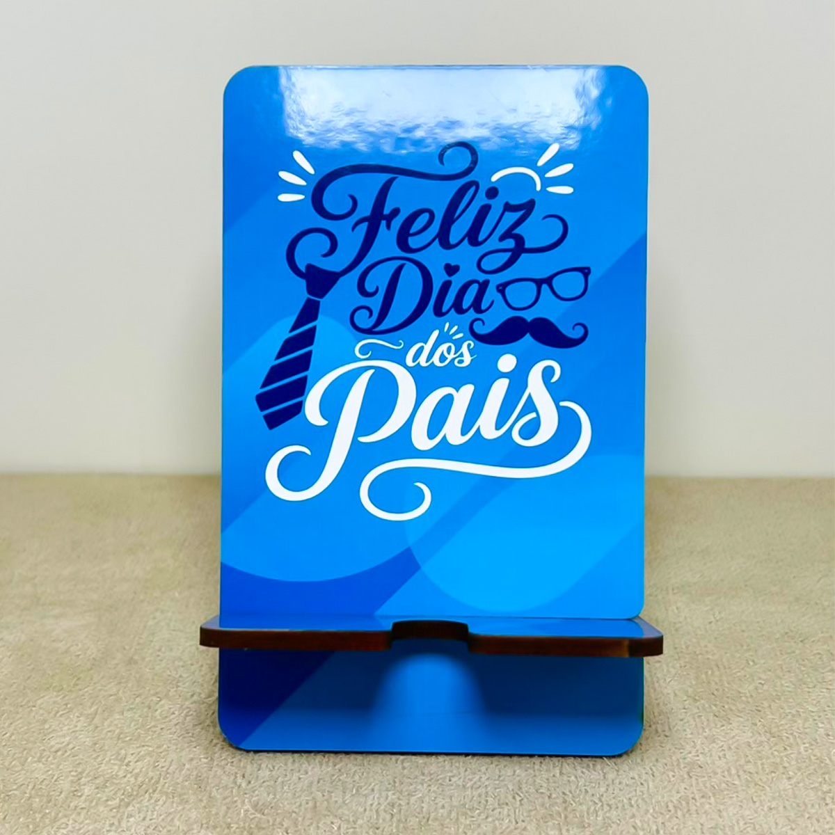 Kit 3 Porta Celular MDF Dia dos Pais Presente Suporte Mesa - Imagem 6