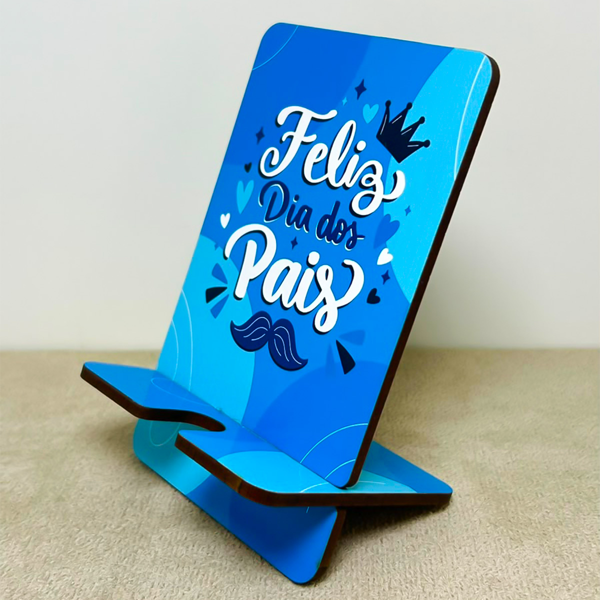 Kit 3 Porta Celular MDF Dia dos Pais Presente Suporte Mesa - Imagem 8