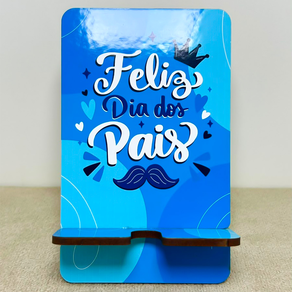 Kit 3 Porta Celular MDF Dia dos Pais Presente Suporte Mesa - Imagem 11