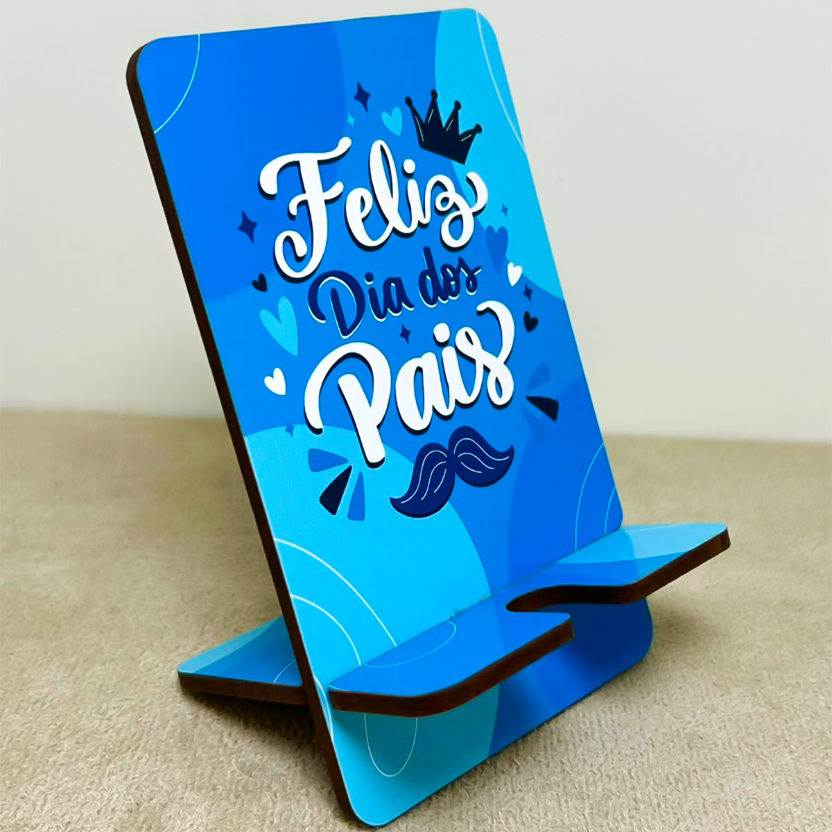Kit 3 Porta Celular MDF Dia dos Pais Presente Suporte Mesa - Imagem 10