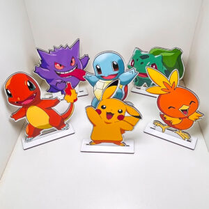 Kit Display 6 Peças Pokémon MDF Festa Infantil picachu