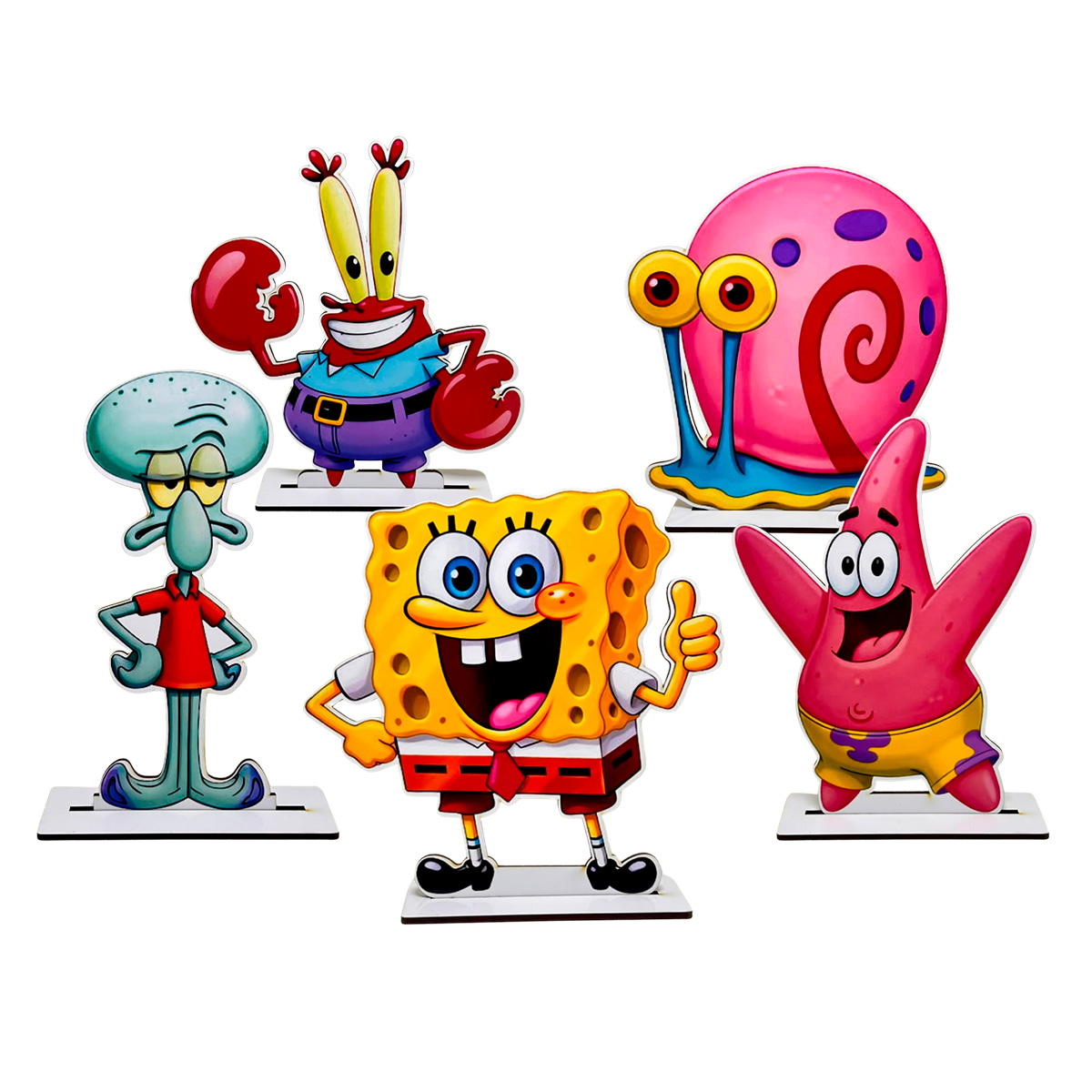 Kit Display 5 Peças Bob Esponja MDF Festa Infantil