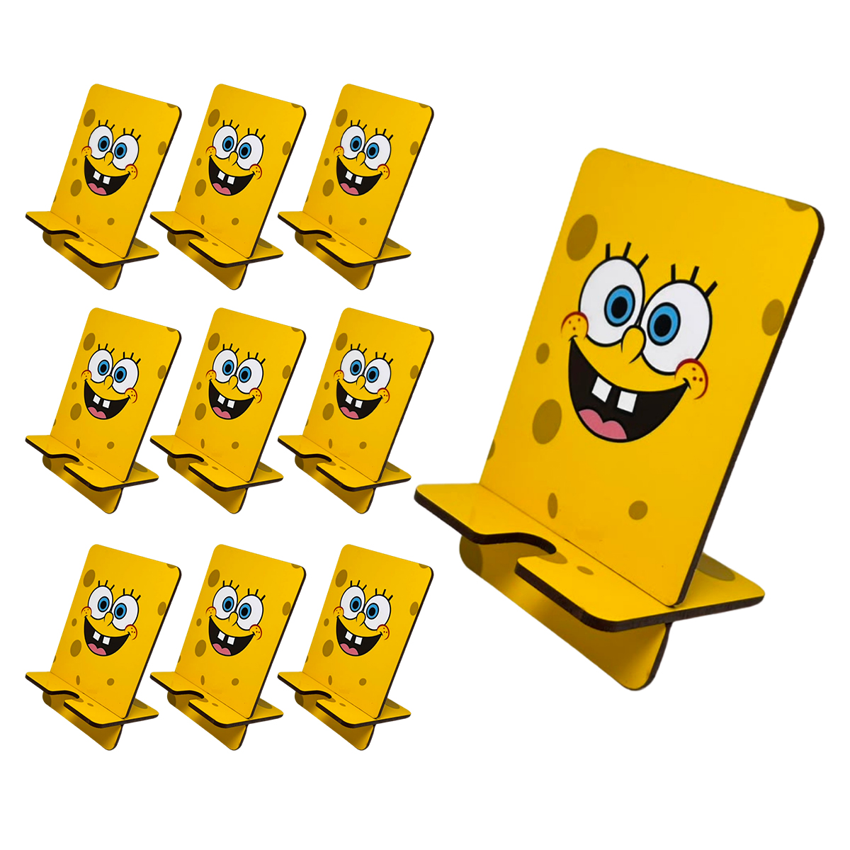 Kit 10 Porta Celular MDF Bob Esponja Lembrancinha