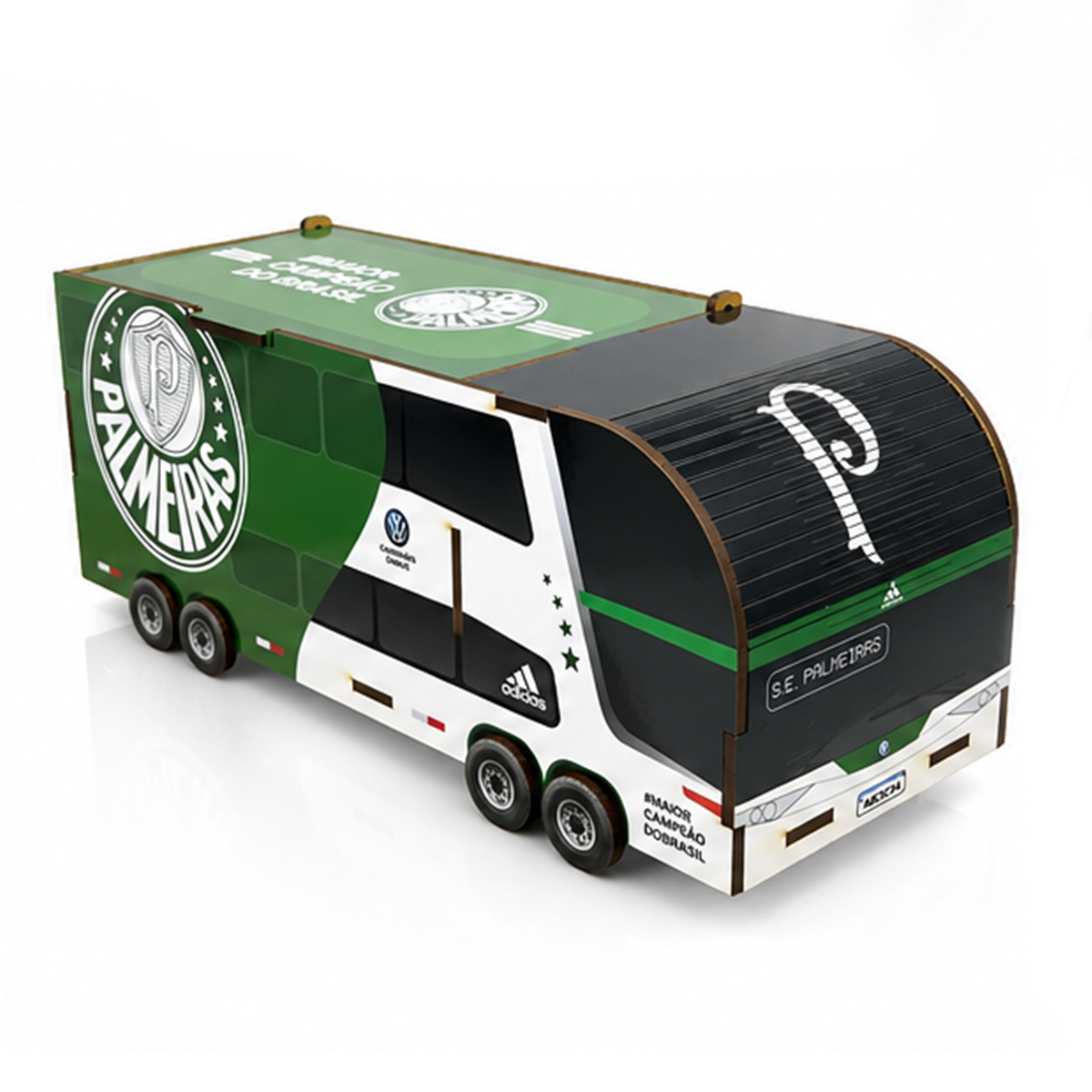 Ônibus caixa Futebol de Botão Personalizado Time MDF estojo - Imagem 2